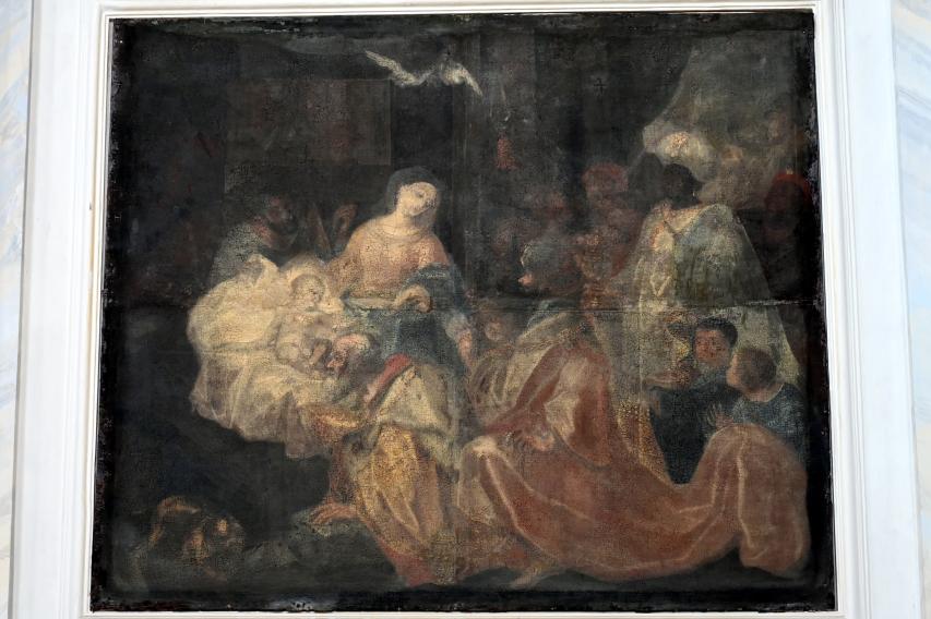 Christoph Thomas Scheffler (1719–1755), Historienbild "Anbetung der Könige" an der Chorwand, Ellwangen, ehem. Jesuitenkirche, heute evangelische Stadtkirche, 1725–1727