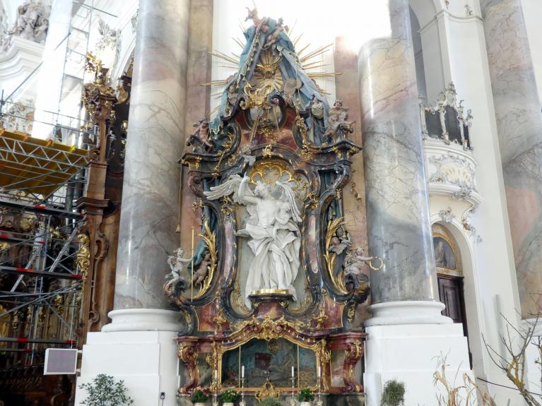 Johann Joseph Christian (1727–1777), Stuckfiguren in der Klosterkirche Ottobeuren, Ottobeuren, Benediktinerabtei, Abteikirche St. Alexander und St. Theodor, 1755–1768, Bild 1/16