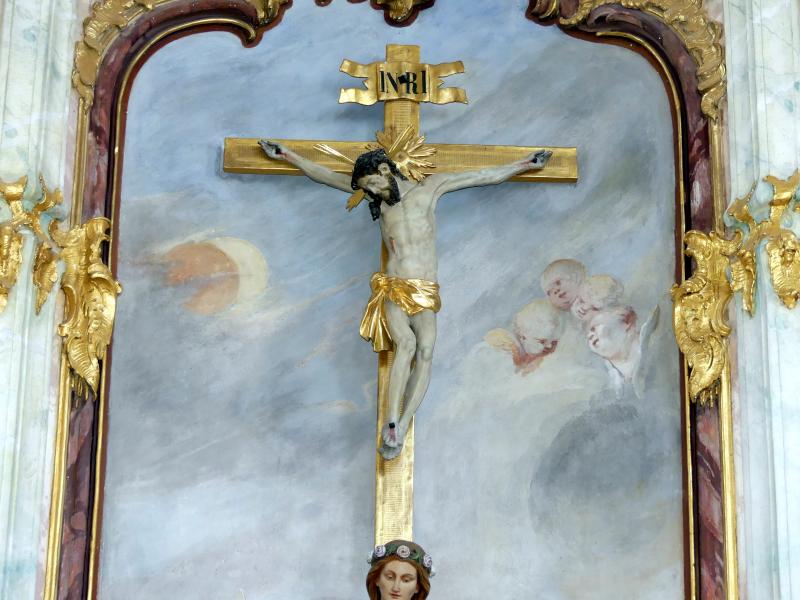 Johann Joseph Christian (1727–1777), Kruzifix, Unterwachingen, Pfarrkirche St. Cosmas und Damian, 1755, Bild 2/4