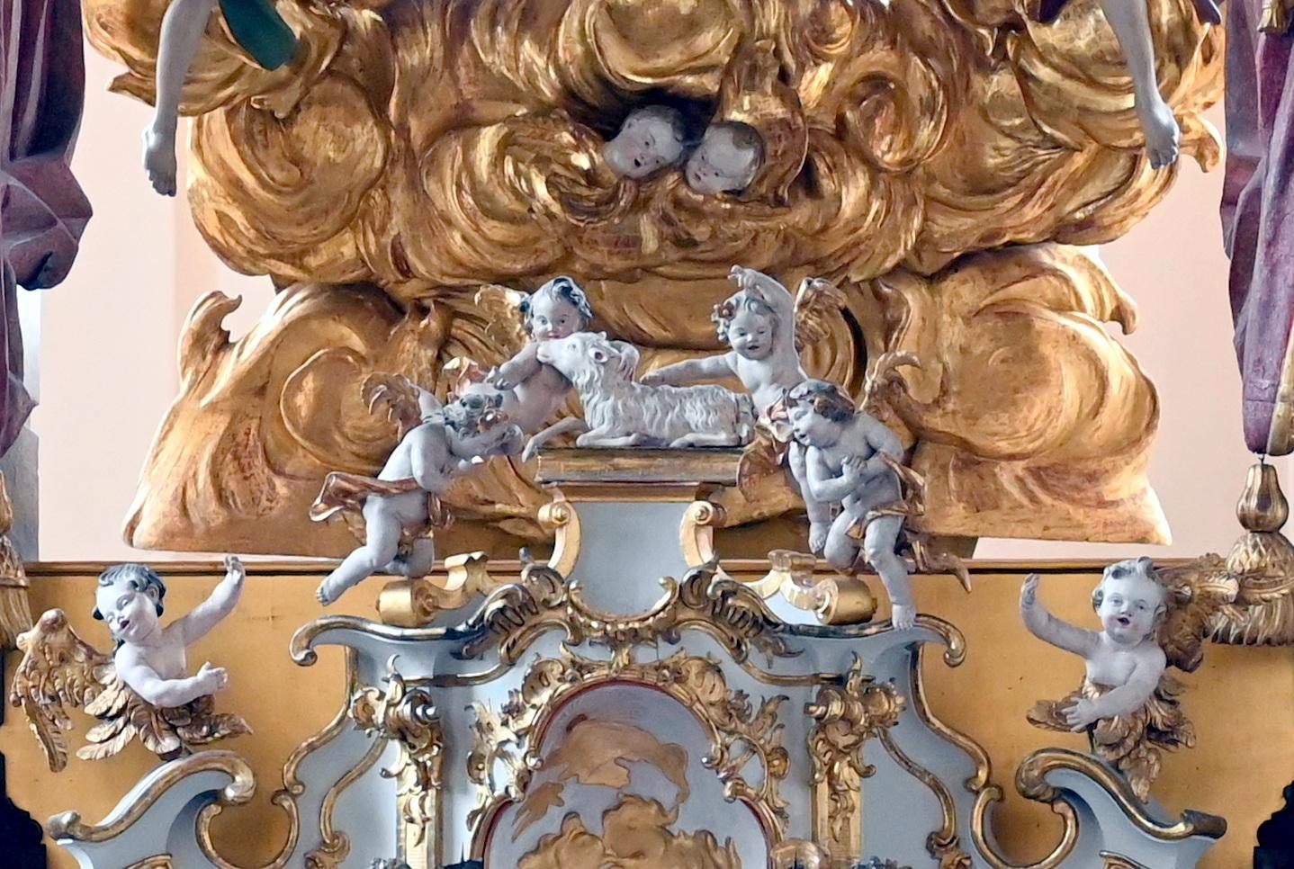 Christian Jorhan der Ältere (1750–1802), Lamm Gottes mit Puttengruppe für den Hochaltartabernakel, Maria Thalheim, Wallfahrtskirche Maria Thalheim, 1765