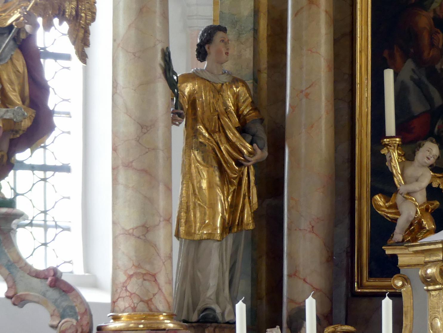 Christian Jorhan der Ältere (1750–1802), Figuren am Hochaltar, Rappoltskirchen, Pfarrkirche St. Stephanus, 1781–1786, Bild 2/5