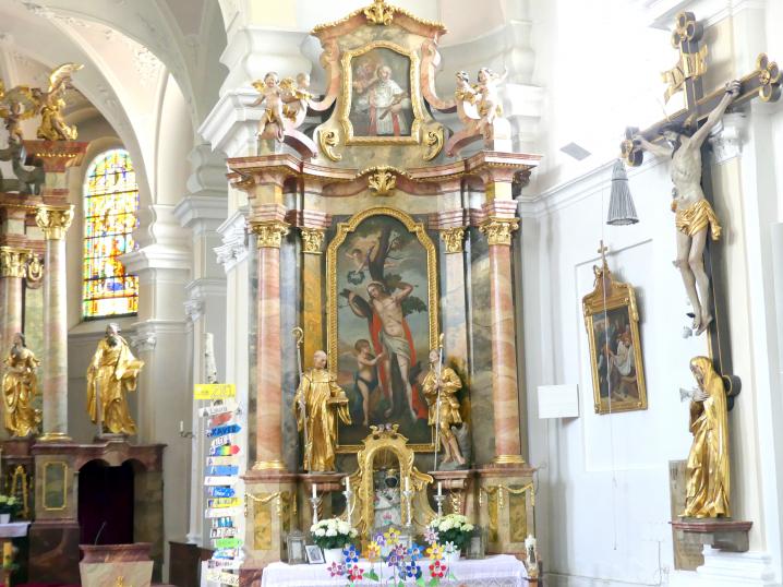 Christian Jorhan der Ältere (1750–1802), Hochaltar und zwei Seitenaltäre, Langenpreising, Pfarrkirche St. Martin, 1783, Bild 6/7