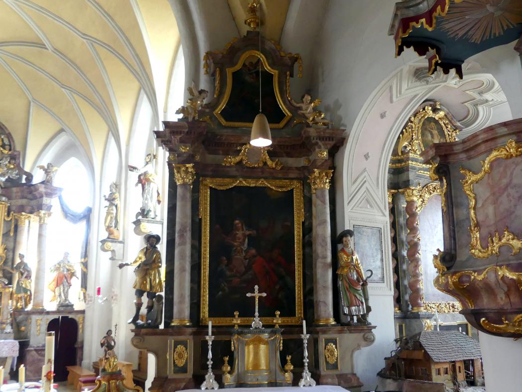 Christian Jorhan der Ältere (1750–1802), Hauptaltar und Seitenaltäre, Essenbach, Kirche Mariä Himmelfahrt, 1790, Bild 4/13