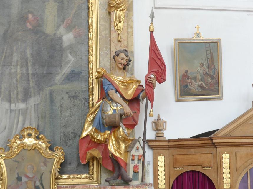 Christian Jorhan der Ältere (1750–1802), Acht Assistenzfiguren an den vier Seitenaltären, Altfraunhofen, Pfarrkirche St. Nikolaus, Undatiert, Bild 4/5