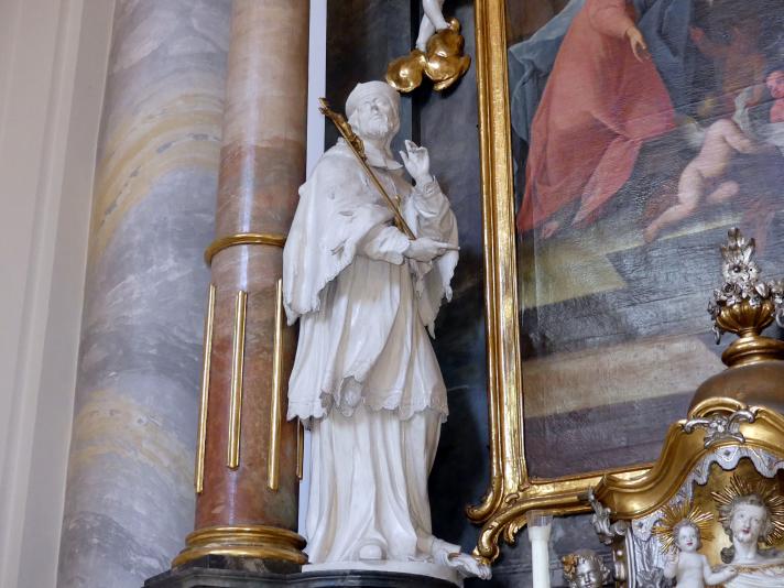 Christian Jorhan der Ältere (1750–1802), Vier Statuen für die rückwärtigen Seitenaltäre, Neustift (Freising), ehem. Prämonstratenserklosterkirche, jetzt Pfarrkirche St. Peter und Paul, 1779, Bild 3/8