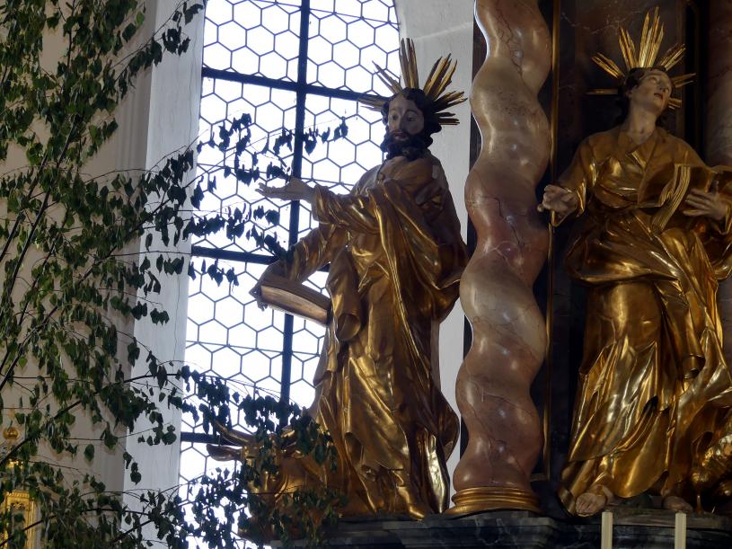 Christian Jorhan der Ältere (1750–1802), Vier Evangelisten im Hochaltar, Reisbach, Pfarrkirche St. Michael, jetzt Gosseltshausen (Wolnzach), Pfarrkirche Mariä Heimsuchung, Undatiert, Bild 2/12
