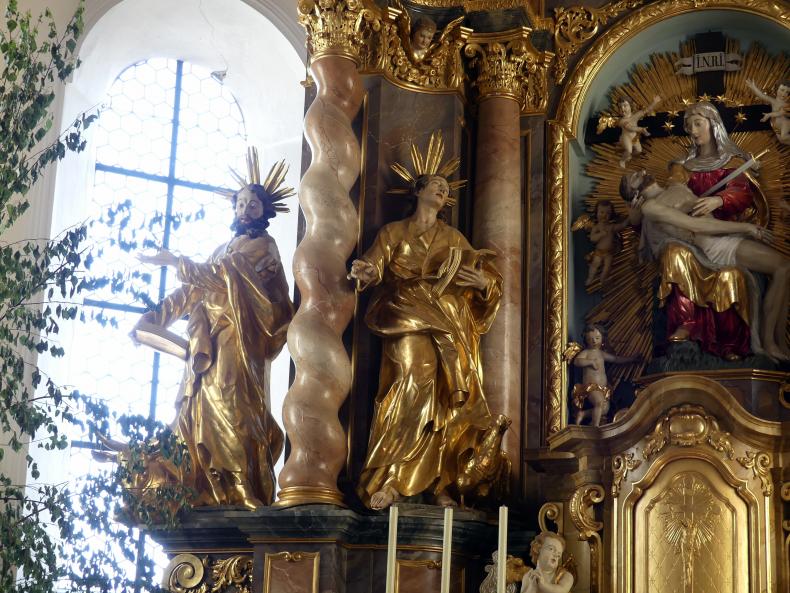 Christian Jorhan der Ältere (1750–1802), Vier Evangelisten im Hochaltar, Reisbach, Pfarrkirche St. Michael, jetzt Gosseltshausen (Wolnzach), Pfarrkirche Mariä Heimsuchung, Undatiert, Bild 3/12