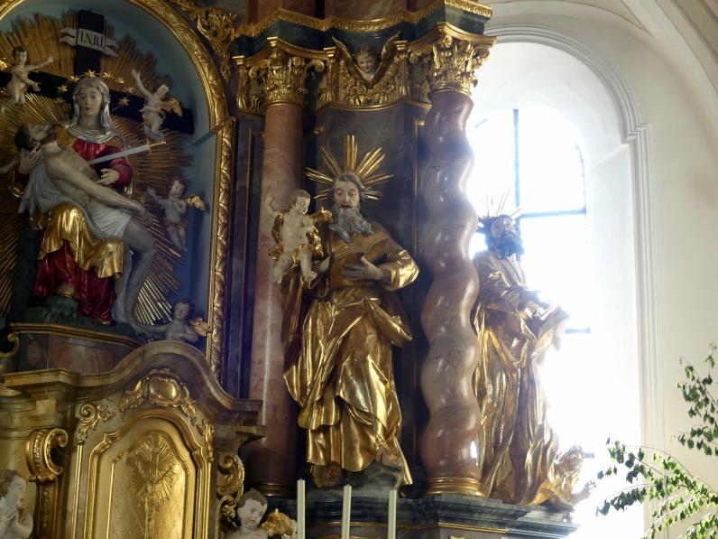 Christian Jorhan der Ältere (1750–1802), Vier Evangelisten im Hochaltar, Reisbach, Pfarrkirche St. Michael, jetzt Gosseltshausen (Wolnzach), Pfarrkirche Mariä Heimsuchung, Undatiert, Bild 4/12