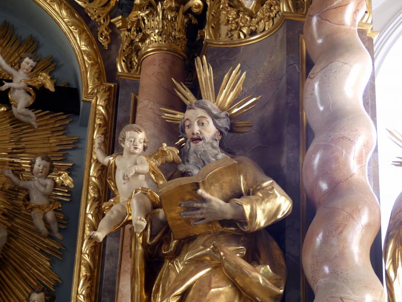 Christian Jorhan der Ältere (1750–1802), Vier Evangelisten im Hochaltar, Reisbach, Pfarrkirche St. Michael, jetzt Gosseltshausen (Wolnzach), Pfarrkirche Mariä Heimsuchung, Undatiert, Bild 7/12