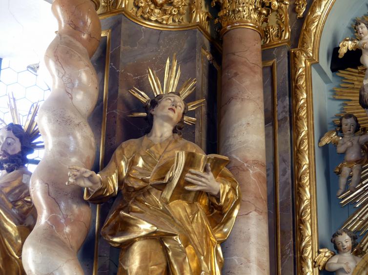 Christian Jorhan der Ältere (1750–1802), Vier Evangelisten im Hochaltar, Reisbach, Pfarrkirche St. Michael, jetzt Gosseltshausen (Wolnzach), Pfarrkirche Mariä Heimsuchung, Undatiert, Bild 8/12