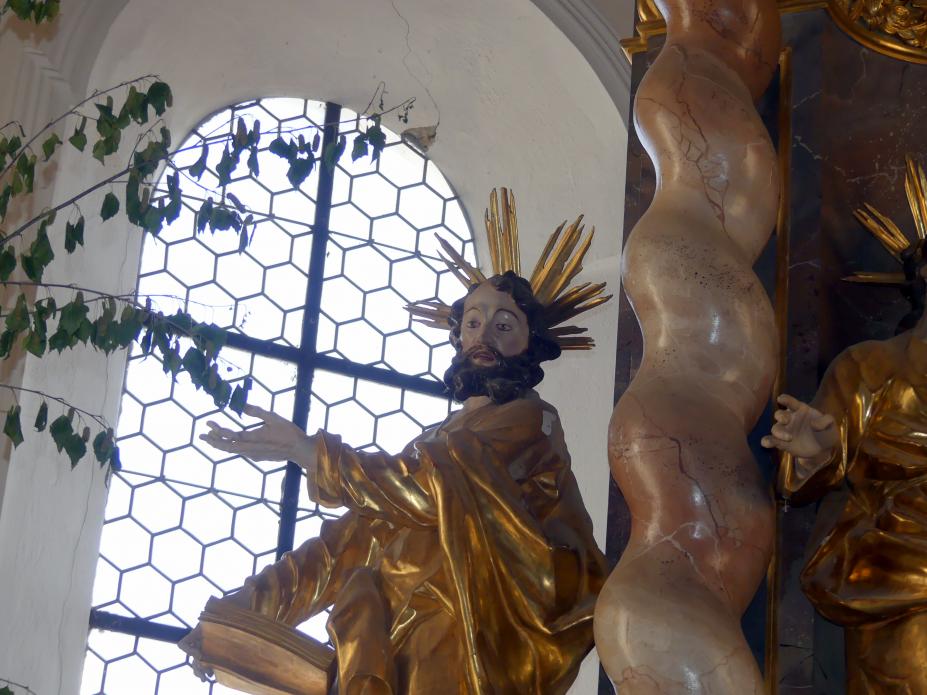 Christian Jorhan der Ältere (1750–1802), Vier Evangelisten im Hochaltar, Reisbach, Pfarrkirche St. Michael, jetzt Gosseltshausen (Wolnzach), Pfarrkirche Mariä Heimsuchung, Undatiert, Bild 9/12