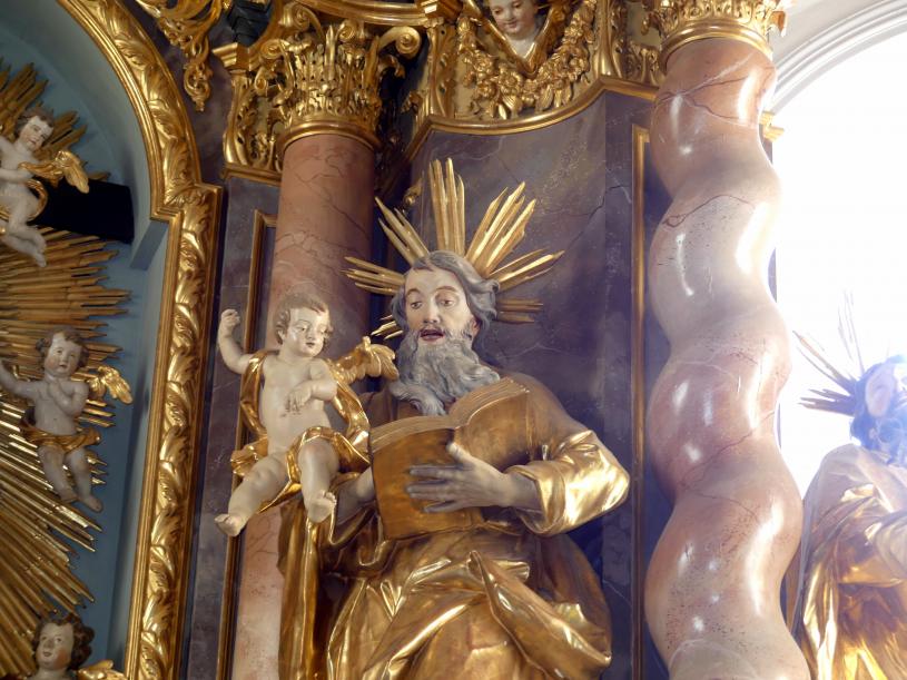 Christian Jorhan der Ältere (1750–1802), Vier Evangelisten im Hochaltar, Reisbach, Pfarrkirche St. Michael, jetzt Gosseltshausen (Wolnzach), Pfarrkirche Mariä Heimsuchung, Undatiert, Bild 11/12