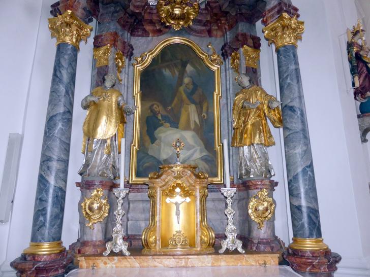 Simon Sorg (1740–1792), Franz-Xaver-Seitenaltar, ehem. Altar der Franz-Xaver-Kapelle, Kirchberg (Regenstauf), Pfarrkirche Mariä Himmelfahrt, 1751–1752, Bild 2/6