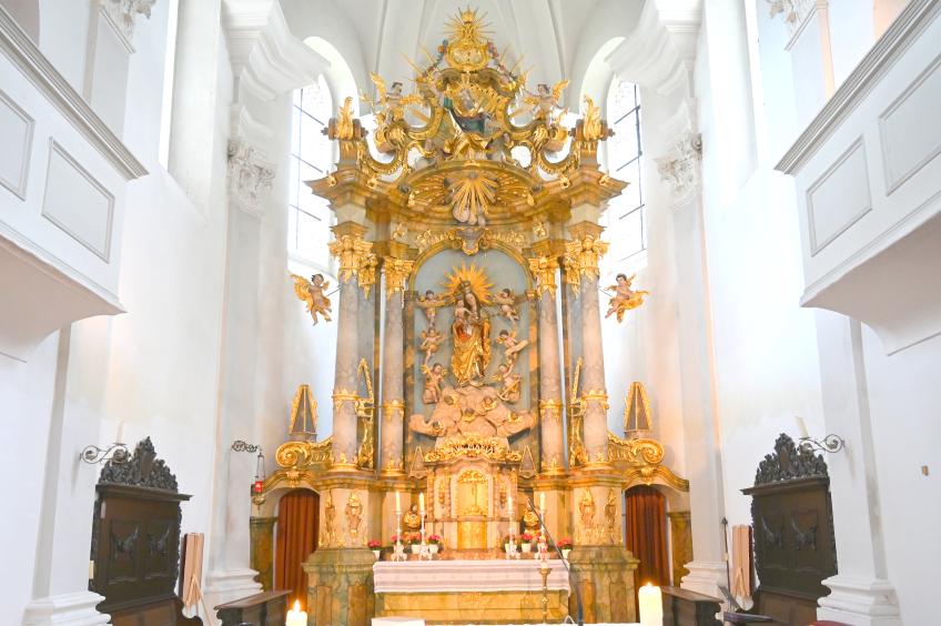 Simon Sorg (1740–1792), Hochaltar, Regensburg-Dechbetten, Pfarr- und Wallfahrtskirche Mariä Himmelfahrt, ehem. St. Emmeram inkorporiert, 1765–1767, Bild 4/4