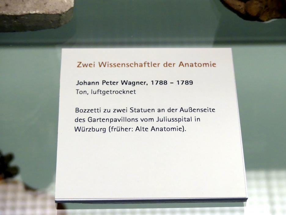 Johann Peter Wagner (1755–1797), Bozzetto zweier Anatome zu der Statue an der Außenseite des Pavillons (der alten Anatomie) des Juliusspitals Würzburg, Würzburg, Juliusspital, jetzt Würzburg, Museum für Franken (ehem. Mainfränkisches Museum), 1788–1789, Bild 2/2