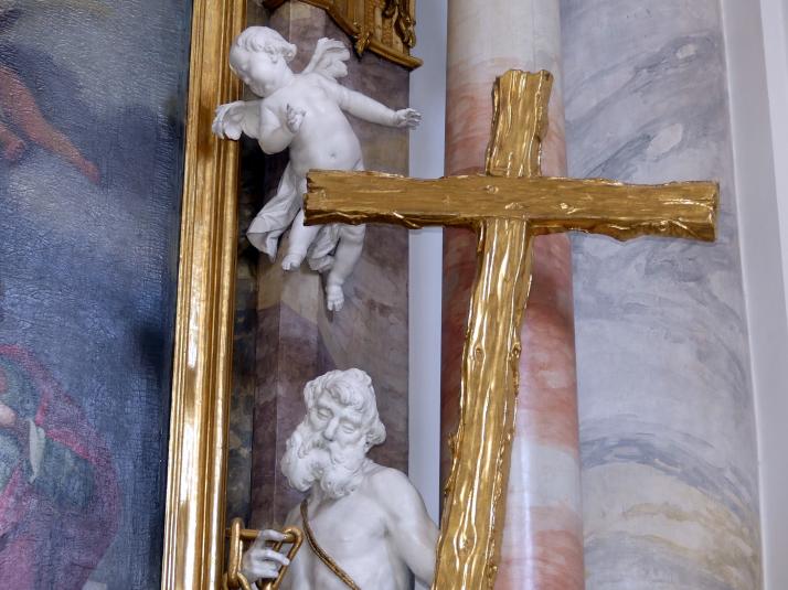 Ignaz Günther (1751–1775), Rechter Schächer Dismas, rechte Seitenfigur am Kreuzhaltar, Neustift (Freising), ehem. Prämonstratenserklosterkirche, jetzt Pfarrkirche St. Peter und Paul, Undatiert, Bild 2/4