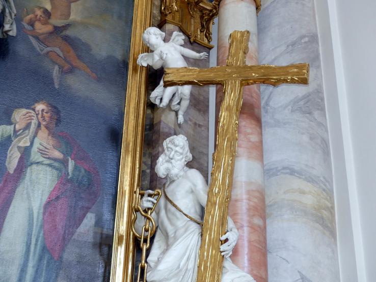 Ignaz Günther (1751–1775), Rechter Schächer Dismas, rechte Seitenfigur am Kreuzhaltar, Neustift (Freising), ehem. Prämonstratenserklosterkirche, jetzt Pfarrkirche St. Peter und Paul, Undatiert, Bild 3/4