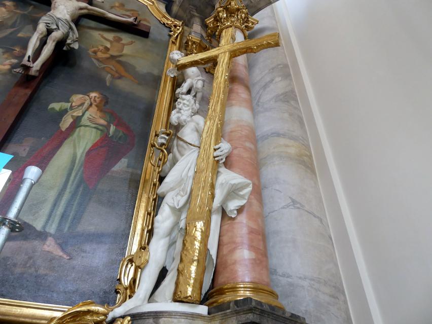 Ignaz Günther (1751–1775), Rechter Schächer Dismas, rechte Seitenfigur am Kreuzhaltar, Neustift (Freising), ehem. Prämonstratenserklosterkirche, jetzt Pfarrkirche St. Peter und Paul, Undatiert, Bild 4/4