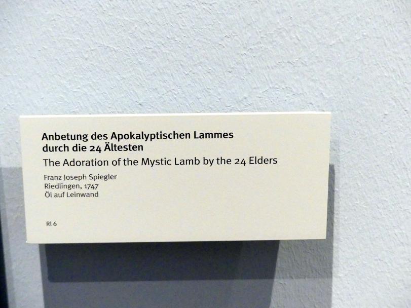 Franz Joseph Spiegler (1718–1755), Ölskizze "Verehrung des apokalyptischen Lammes", Altheim (bei Riedlingen), Pfarrkirche St. Martin, jetzt München, Bayerisches Nationalmuseum, 1747, Bild 2/2