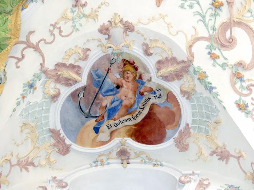 Johann Gebhard (1704–1751), Zwei Fresken im Chorjoch 'Puttendarstellungen', Reichenbach (Landkreis Cham), ehem. Benediktinerkloster, ehem. Abteikirche, heute Filialkirche Mariä Himmelfahrt, 1743–1744, Bild 2/2