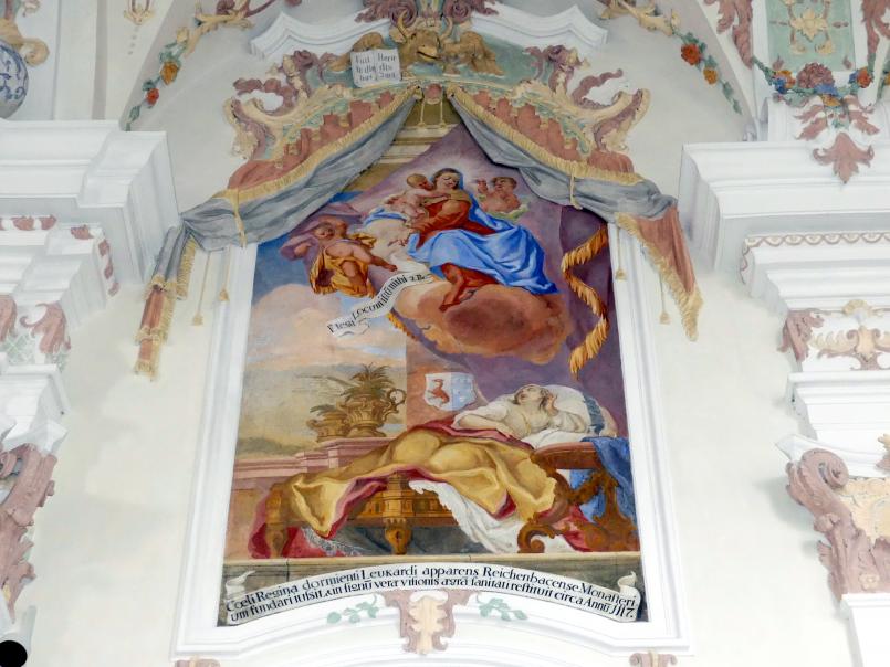 Johann Gebhard (1704–1751), Zwölf Fresken an den Obergadenwänden im Chor- und Langhaus, Reichenbach (Landkreis Cham), ehem. Benediktinerkloster, ehem. Abteikirche, heute Filialkirche Mariä Himmelfahrt, 1743–1744, Bild 10/10