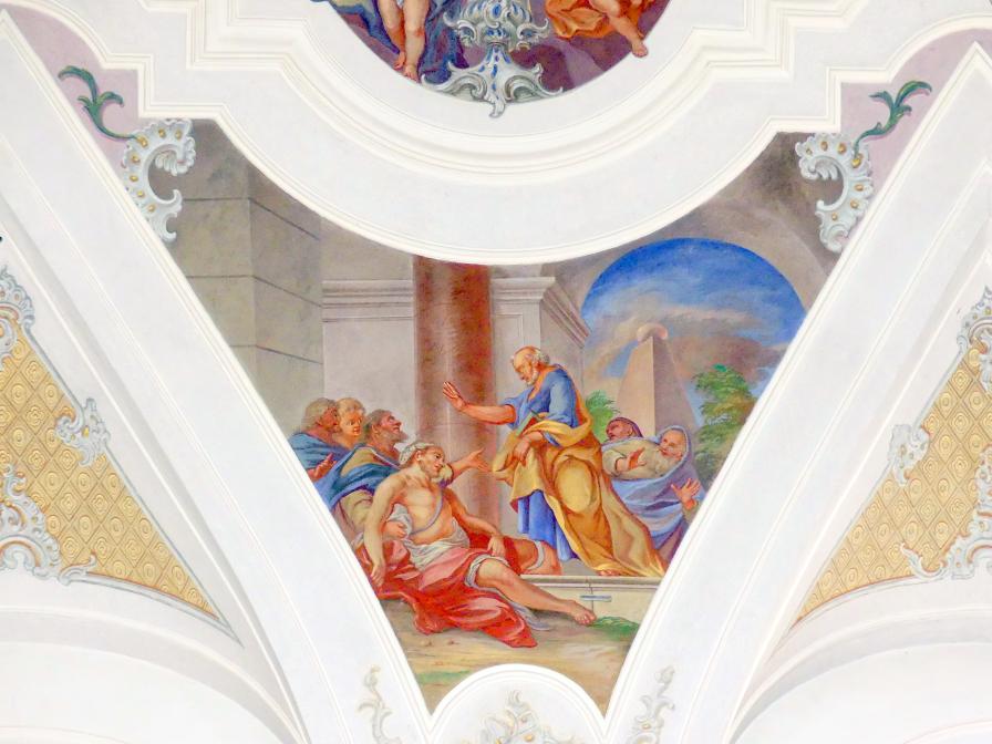 Otto Gebhard (1726–1772), Sechs Gemälde zwischen den Stichkappen, Pfaffenberg (Mallersdorf), Pfarrkirche St. Peter, 1757, Bild 4/6