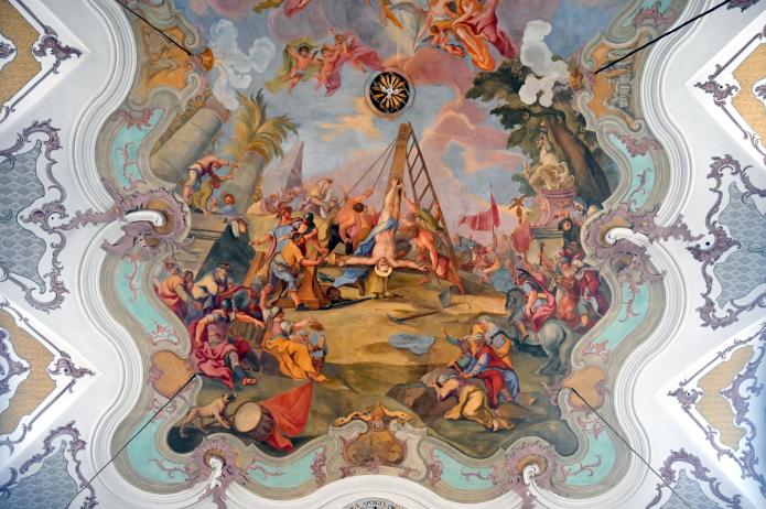 Otto Gebhard (1726–1772), Langhausfresko "Die Martyrien der Apostel Petrus und Paulus", Beratzhausen, Pfarrkirche St. Peter und Paul, 1763–1764, Bild 4/4