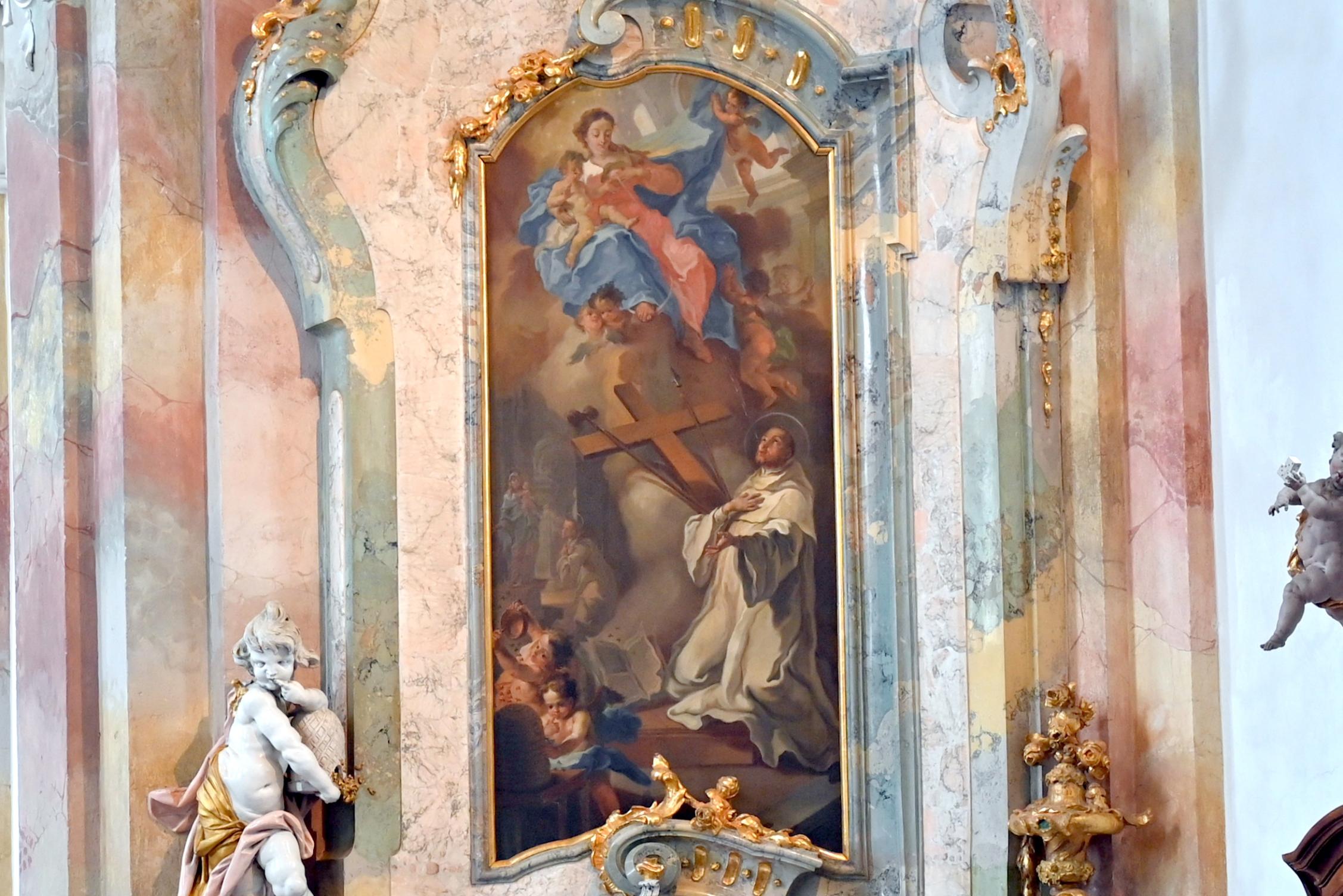 Gottfried Bernhard Göz (1736–1769), Rechtes Seitenaltarblatt "Die Madonna spendet dem Hl. Bernhard Milch", Birnau, Wallfahrtskirche Mariä Himmelfahrt, 1749
