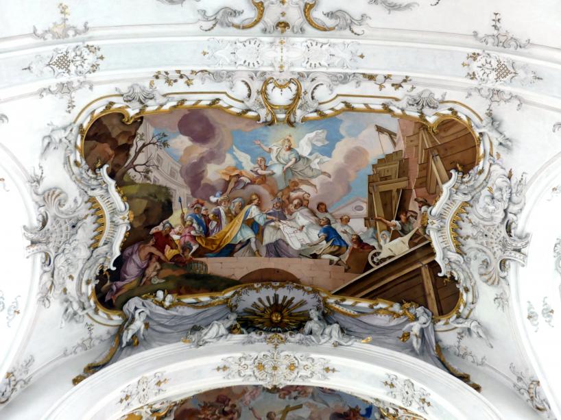Johann Georg Bergmüller (1709–1762), Freskierung des Marienmünsters Dießen, Dießen am Ammersee, ehem. Augustinerchorherren-Stiftskirche, heute Pfarrkirche Marienmünster Mariä Himmelfahrt, 1736, Bild 3/4