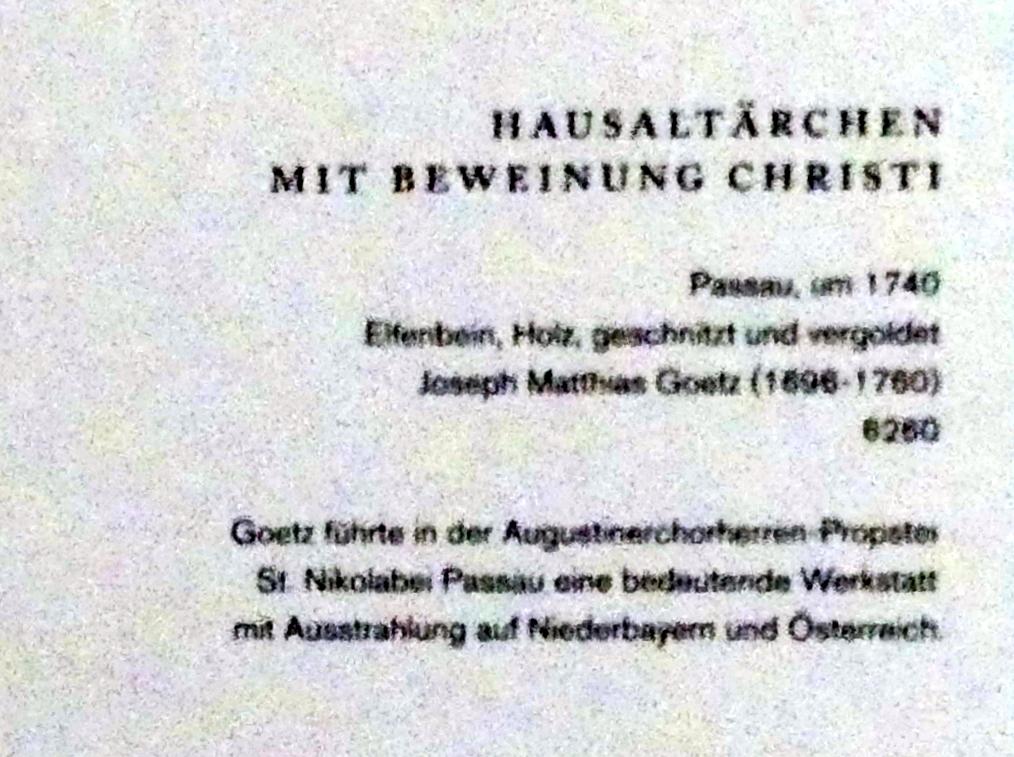 Joseph Matthias Götz (1713–1758), Hausaltärchen mit Beweinung Christi, Augsburg, Maximilianmuseum, Sammlung Röhrer, um 1740, Bild 2/2