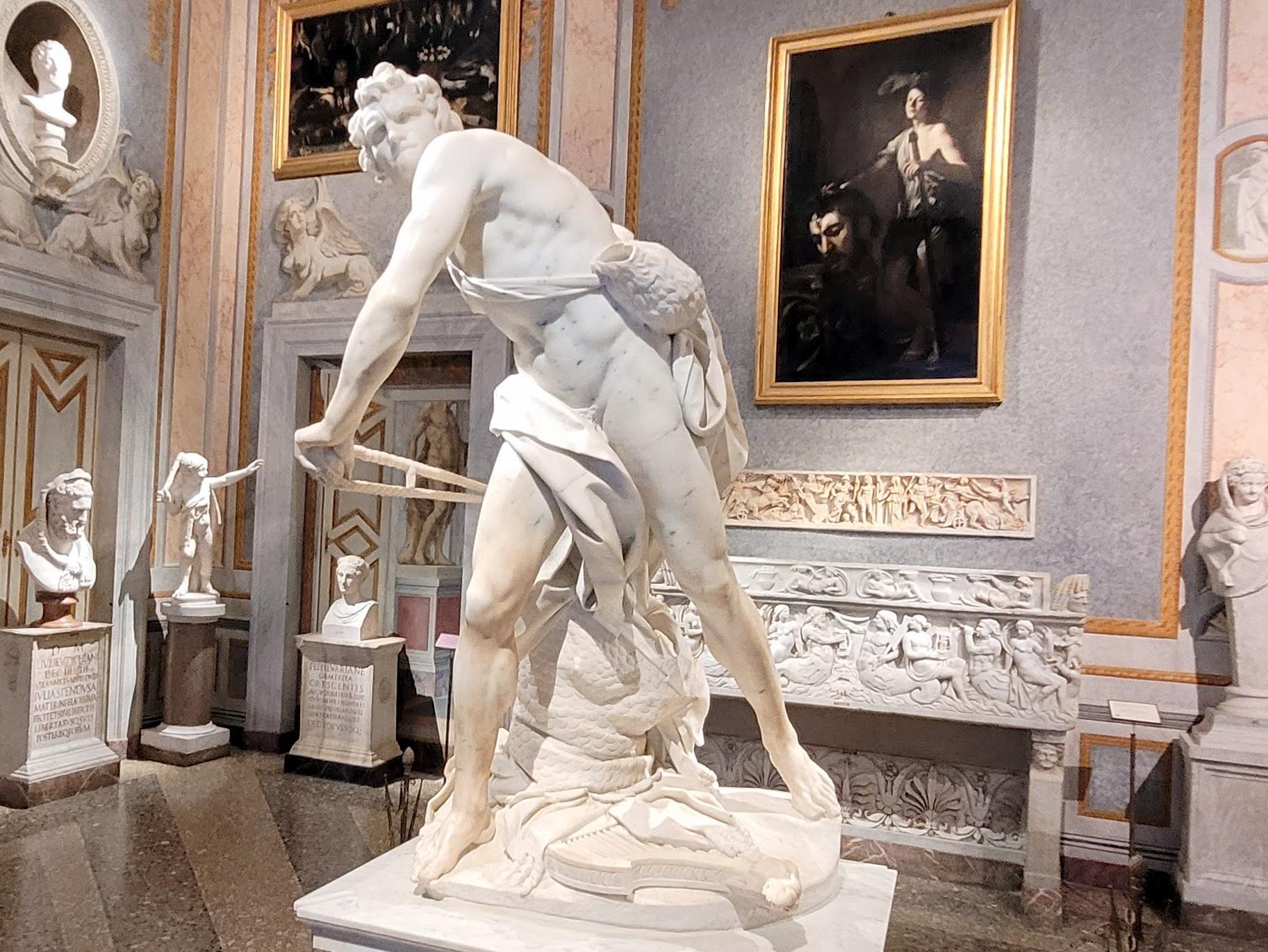 Gian Lorenzo Bernini (1614–1679), David, Rom, Villa Borghese, jetzt Rom, Villa Borghese, Galleria Borghese, 1623–1624
