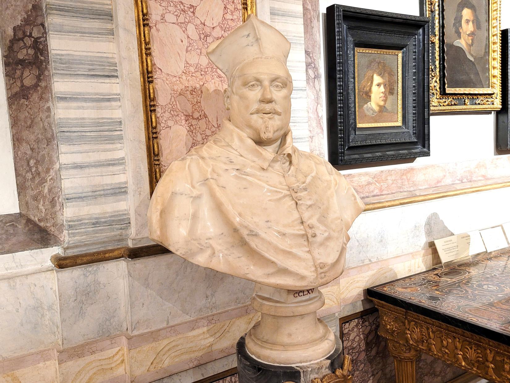 Gian Lorenzo Bernini (1614–1679), Zwei Büsten des Kardinals Scipione Borghese, Rom, Villa Borghese, jetzt Rom, Villa Borghese, Galleria Borghese, 1632, Bild 1/4