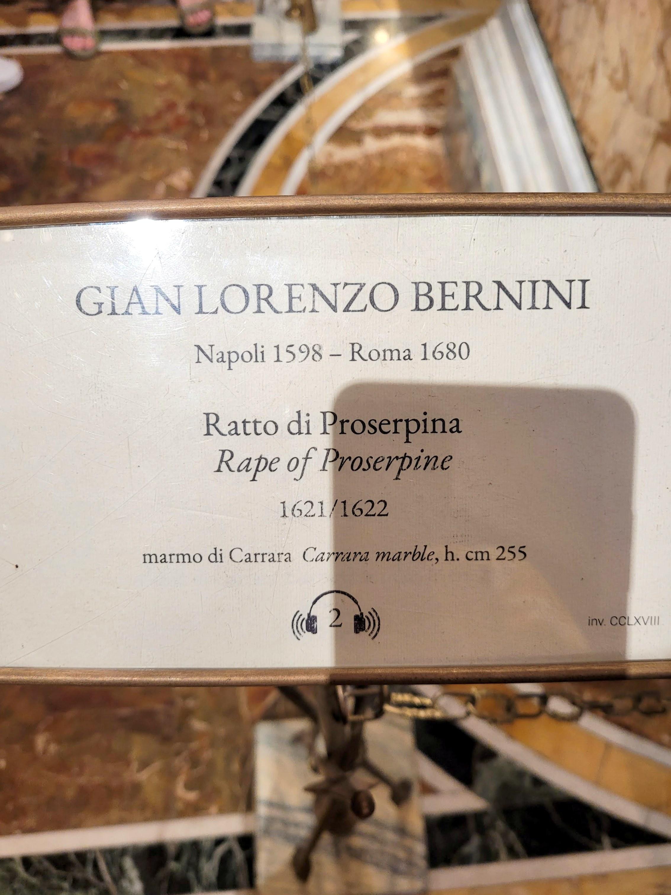 Gian Lorenzo Bernini (1614–1679), Raub der Proserpina, Rom, Villa Borghese, jetzt Rom, Villa Borghese, Galleria Borghese, 1621–1622, Bild 3/3