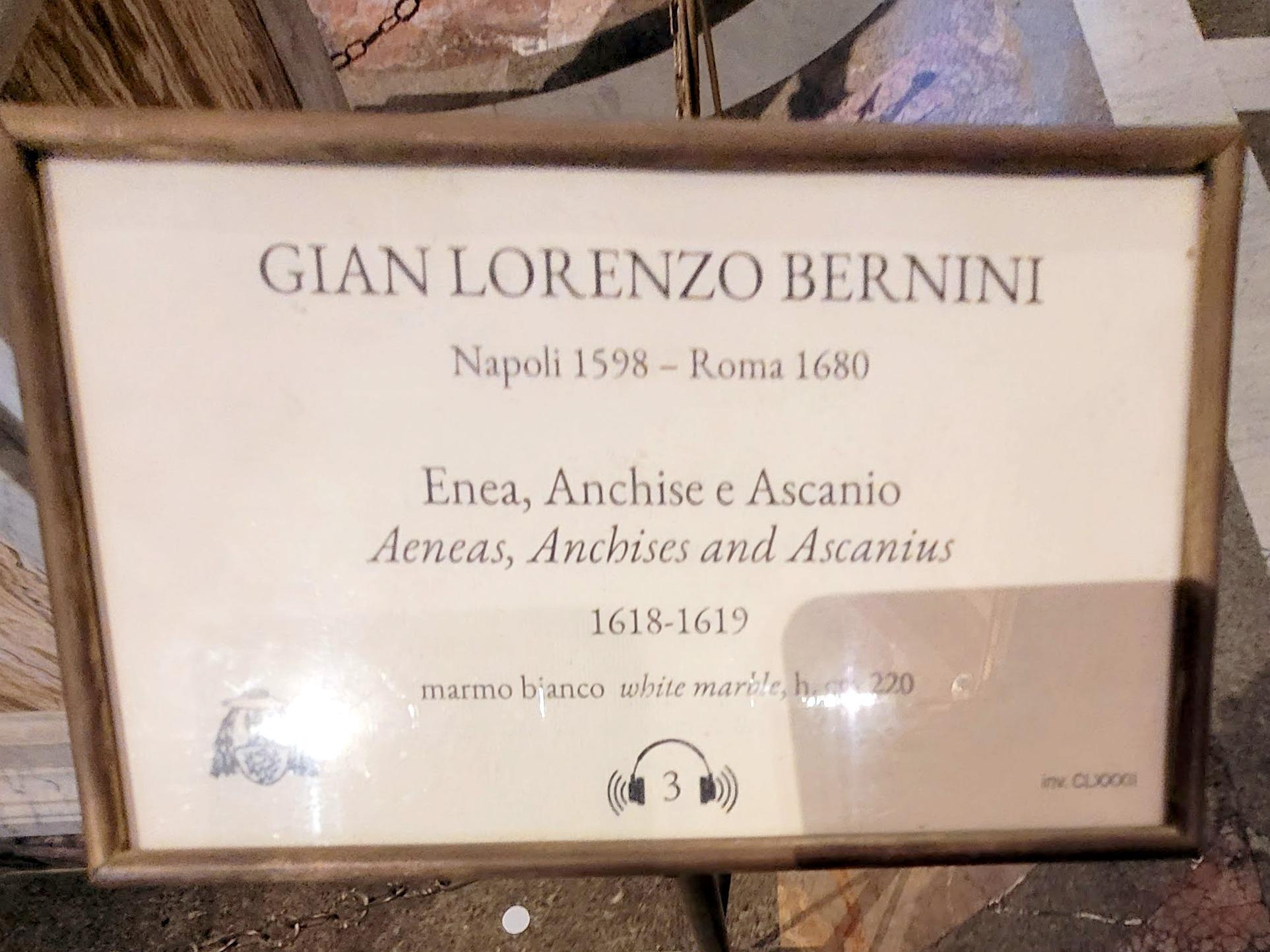 Gian Lorenzo Bernini (1614–1679), Aeneas, Anchises und Ascanius auf der Flucht aus Troja, Rom, Villa Borghese, jetzt Rom, Villa Borghese, Galleria Borghese, 1618–1619, Bild 2/2