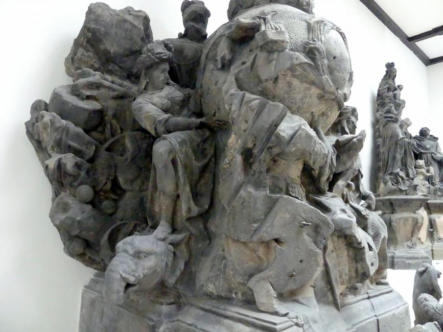 Ferdinand Maximilian Brokoff (1707–1731), Figurengruppe mit dem Hl. Ignatius von Loyola, Prag, Karlsbrücke, jetzt Prag-Holešovice, Lapidarium, Saal 4, 1710–1711, Bild 6/11