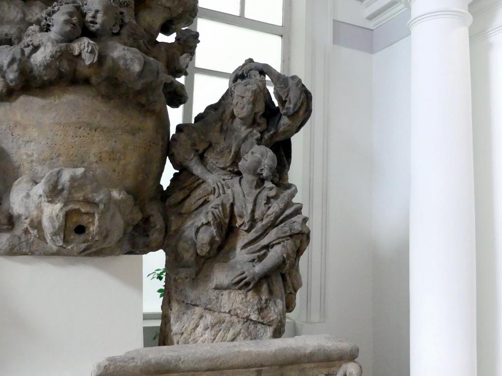 Johann Michael Brüderle (1739–1740), Brunnen Mariä Himmelfahrt, Prag-Hradschin, Prager Loreto, ehem. Kapuzinerkloster, jetzt Prag-Holešovice, Lapidarium, Saal 4, 1739, Bild 3/4