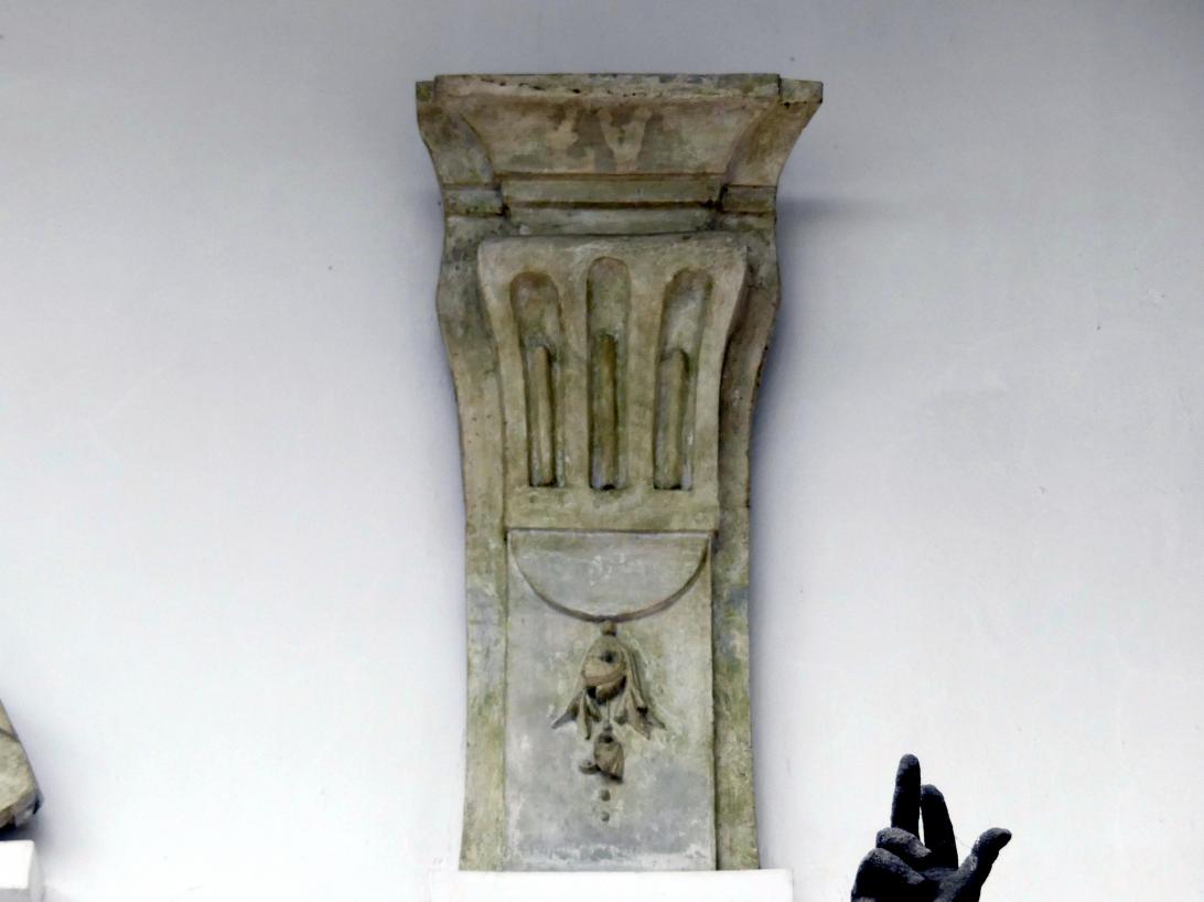 Kilian Ignaz Dientzenhofer (1718–1752), Architektonische Elemente, Prag-Smíchov, ehem. Jesuitengarten, unter Maria Theresa Botanischer Garten, heute 'Dientzenhofer-Garten', jetzt Prag-Holešovice, Lapidarium, Saal 6, 1735, Bild 9/10