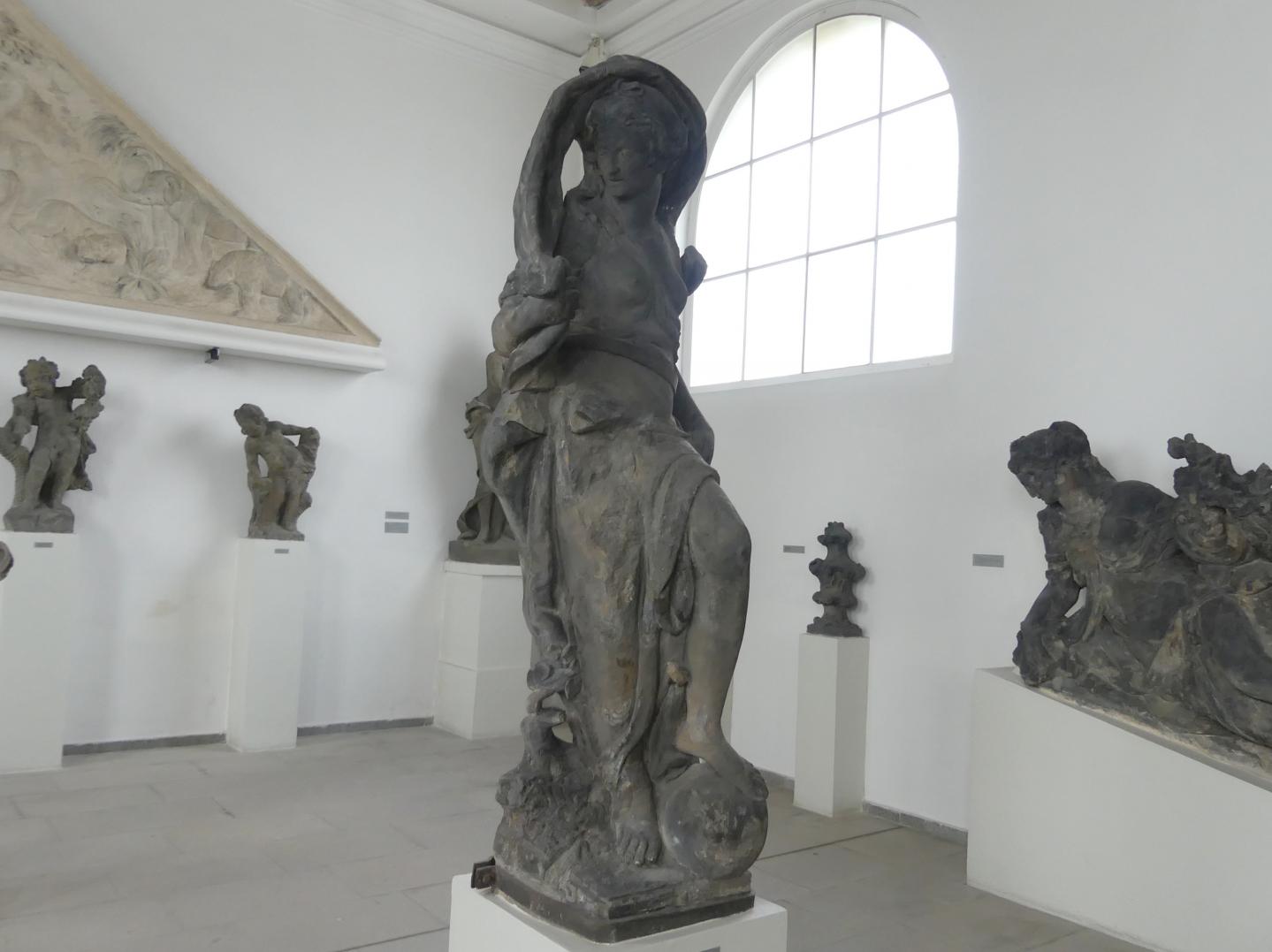 Ignaz Franz Platzer (1752–1765), Fortuna, Prag-Altstadt, Altstädter Ring, Palais Goltz-Kinsky, jetzt Prag-Holešovice, Lapidarium, Saal 7, um 1765, Bild 2/5