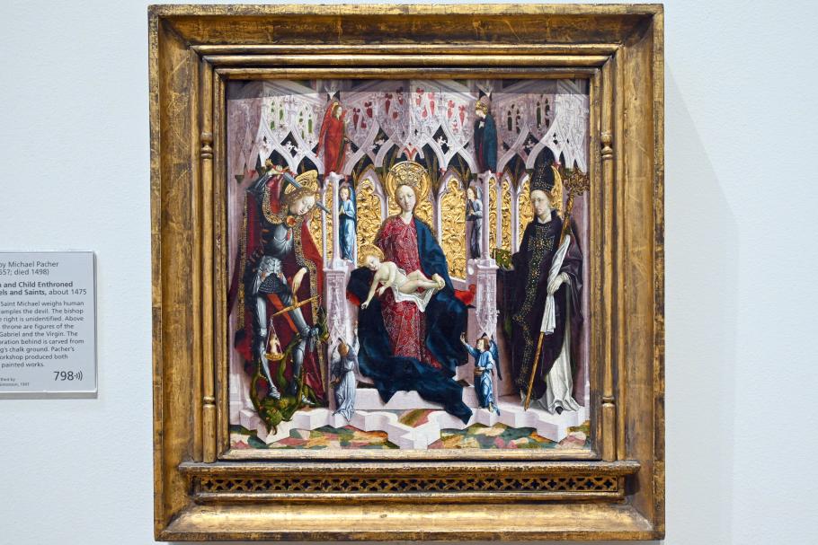 Michael Pacher (1461–1497): Thronende Madonna zwischen dem Hl. Michael und einem hl. Bischof, 1480–1490