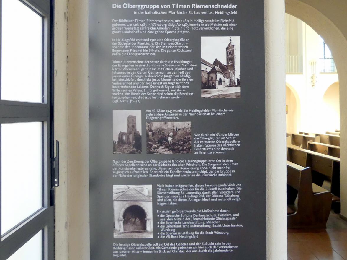 Tilman Riemenschneider (1487–1523), Ölberggruppe, Heidingsfeld (Würzburg), Pfarrkirche St. Laurentius, um 1510, Bild 2/14