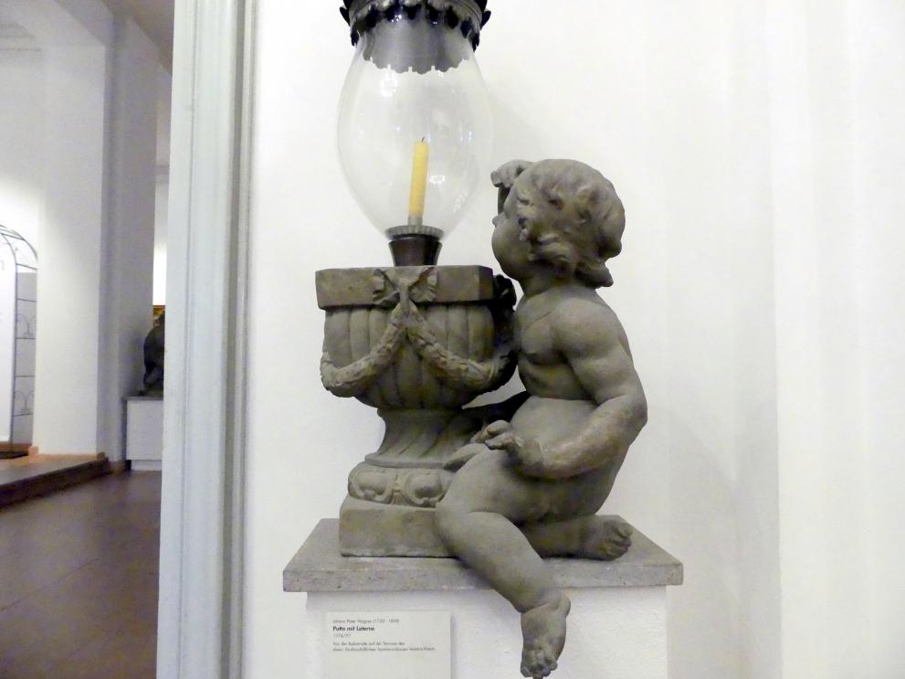 Johann Peter Wagner (1755–1797), Vier Putten mit Laterne, Veitshöchheim, Schloss Veitshöchheim, Hofgarten, jetzt Würzburg, Museum für Franken (ehem. Mainfränkisches Museum), 1776–1777, Bild 4/5