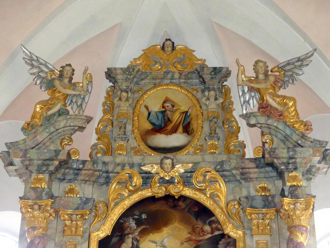 Cosmas Damian Asam (1713–1738), Hochaltarblatt Mariä Verkündigung, Günching, Pfarrkirche St. Maria, 1716, Bild 2/2