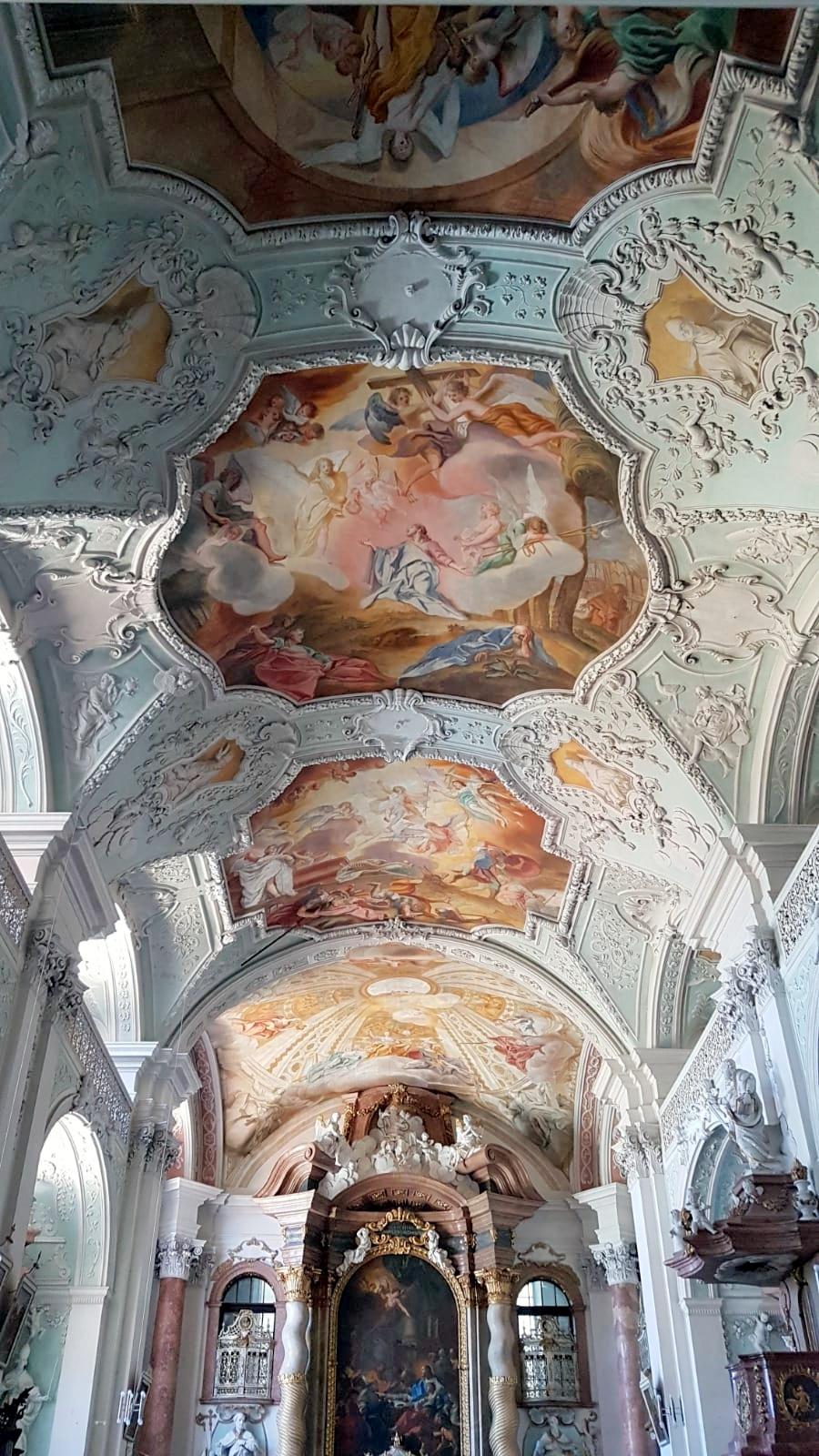 Cosmas Damian Asam (1713–1738), Fresken in Chor und Langhaus, Michelfeld (Auerbach in der Oberpfalz), ehem. Benediktinerabtei, ehem. Klosterkirche, jetzt Pfarrkirche St. Johannes Ev., 1717–1718, Bild 2/2