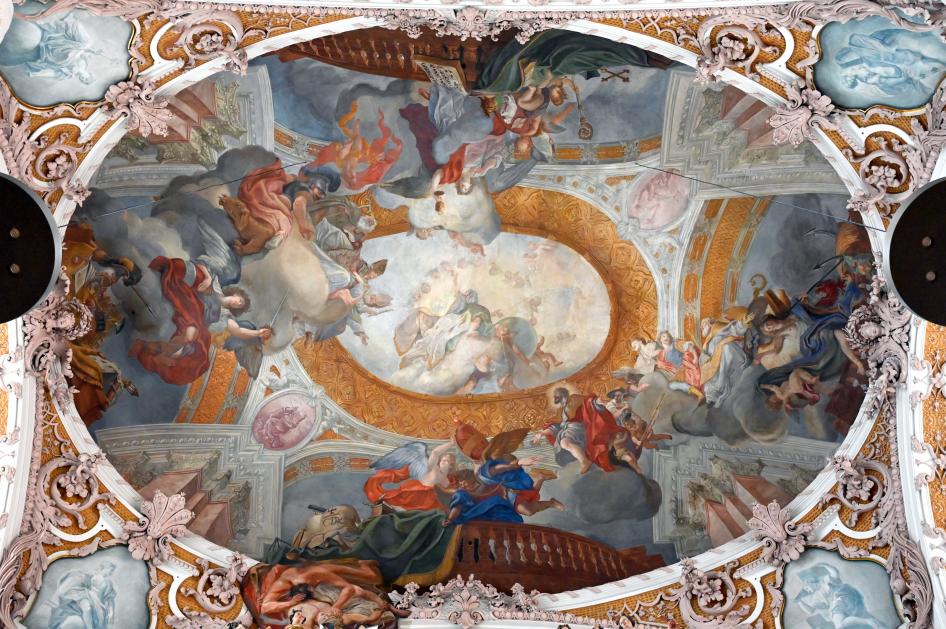 Cosmas Damian Asam: Fresko St. Jakob erfleht den Segen Gottes für Innsbruck, Tirol, Österreich und die Kirche, 1722 - 1723