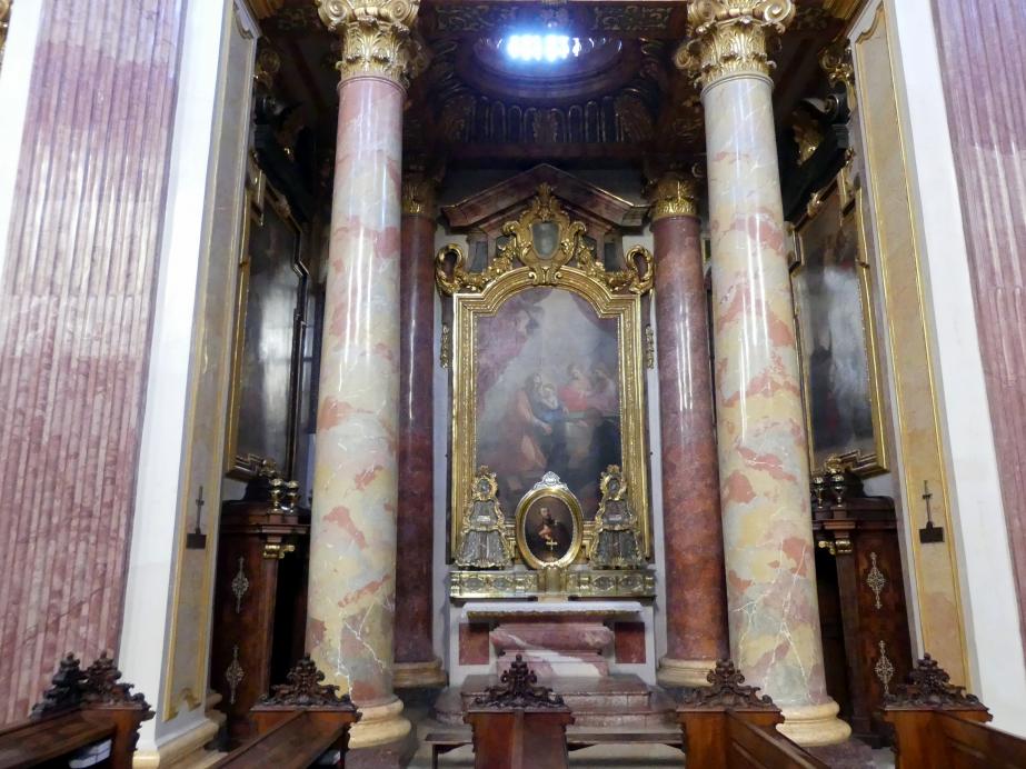 Andrea Pozzo (1671–1709), Je ein Altarbild und zwei Seitenbilder in den acht Seitenkapellen, Wien, Jesuitenkirche Mariä Himmelfahrt, St. Ignatius und St. Franz Xaver (Universitätskirche ), 1703–1709, Bild 5/24