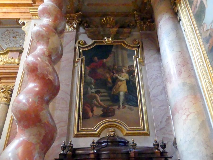 Andrea Pozzo (1671–1709), Je ein Altarbild und zwei Seitenbilder in den acht Seitenkapellen, Wien, Jesuitenkirche Mariä Himmelfahrt, St. Ignatius und St. Franz Xaver (Universitätskirche ), 1703–1709, Bild 17/24