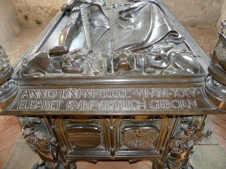 Hermann Vischer der Jüngere (1508–1510), Grabmal Elisabeth von Brandenburg (1474–1507) und Hermann VIII. von Henneberg (1470-1535), Römhild, Stiftskirche Jungfrau Maria und Johannes der Täufer, nach 1507, Bild 12/18