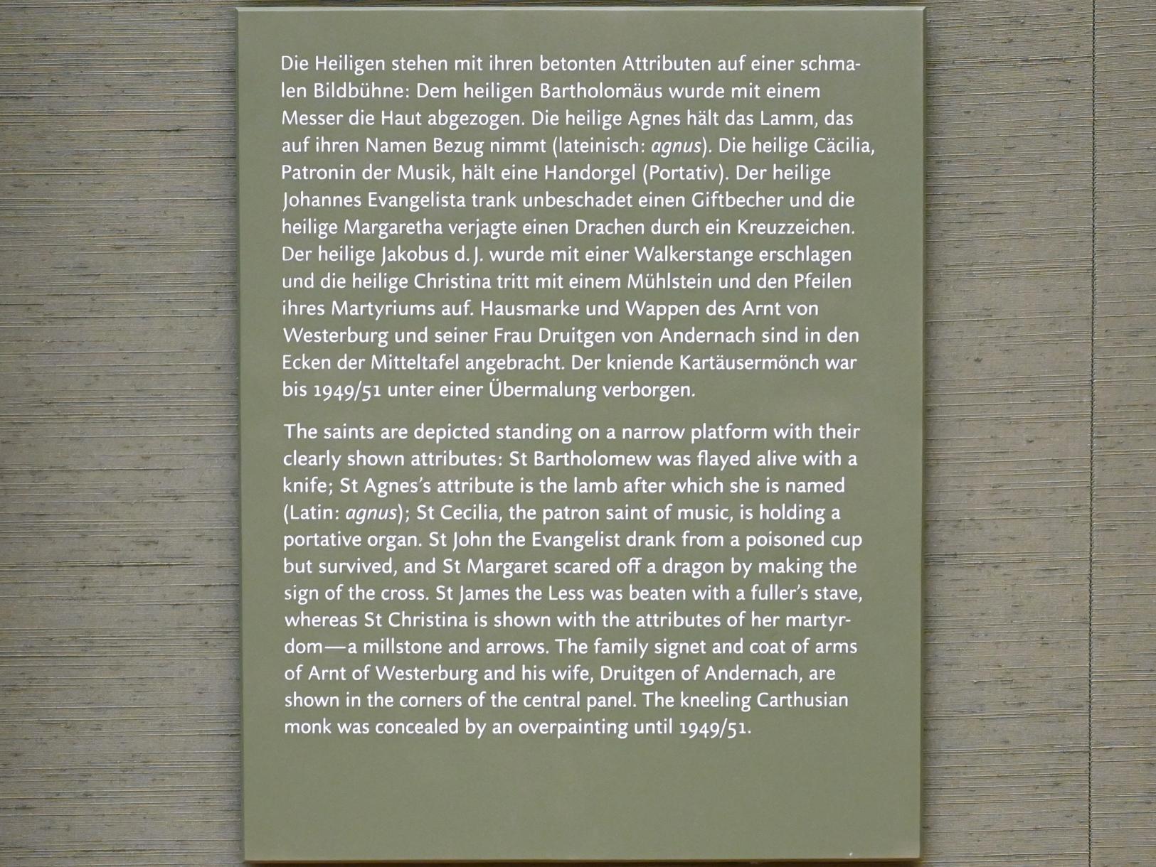 Meister des Bartholomäusaltars (1477–1507), Bartholomäusaltar, München, Alte Pinakothek, Obergeschoss Saal III, um 1500–1510, Bild 3/9