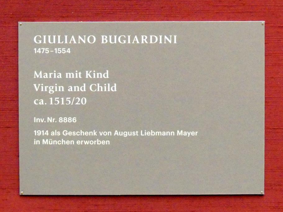 Giuliano Bugiardini (1517–1527), Maria mit Kind, München, Alte Pinakothek, Obergeschoss Saal IV, um 1515–1520, Bild 2/2