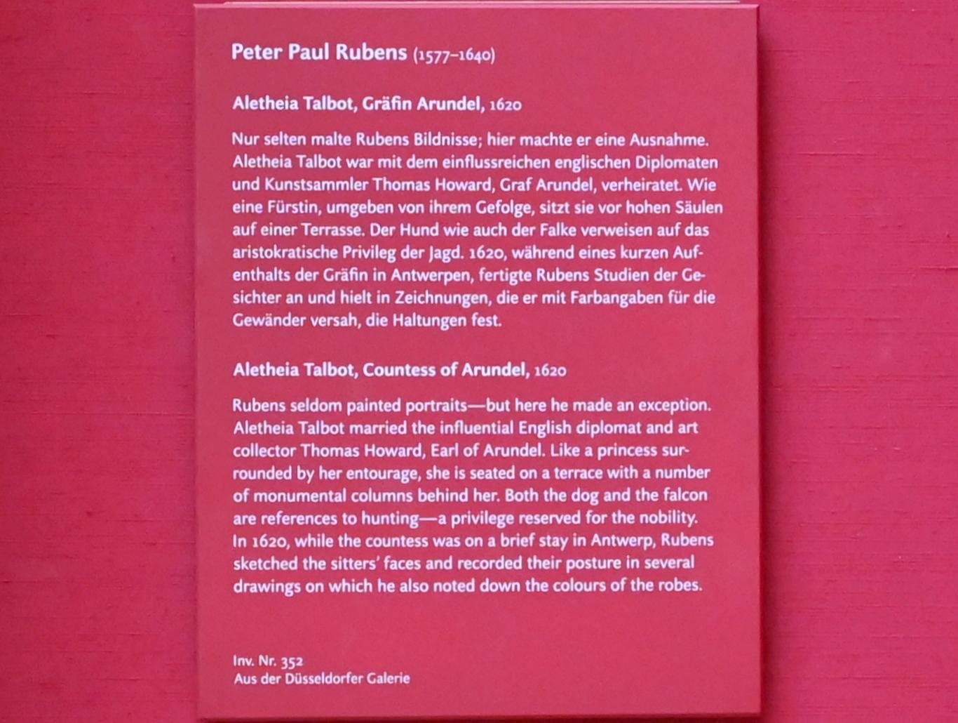 Peter Paul Rubens (1598–1640), Aletheia Talbot, Gräfin Arundel, München, Alte Pinakothek, Obergeschoss Saal VII, 1620, Bild 2/2